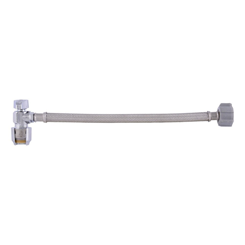 SharkBite UR24656 1/2 in. x 7/8 in. x 12 in. Max Braided Toilet Connector with Angle Stop Valve - 2