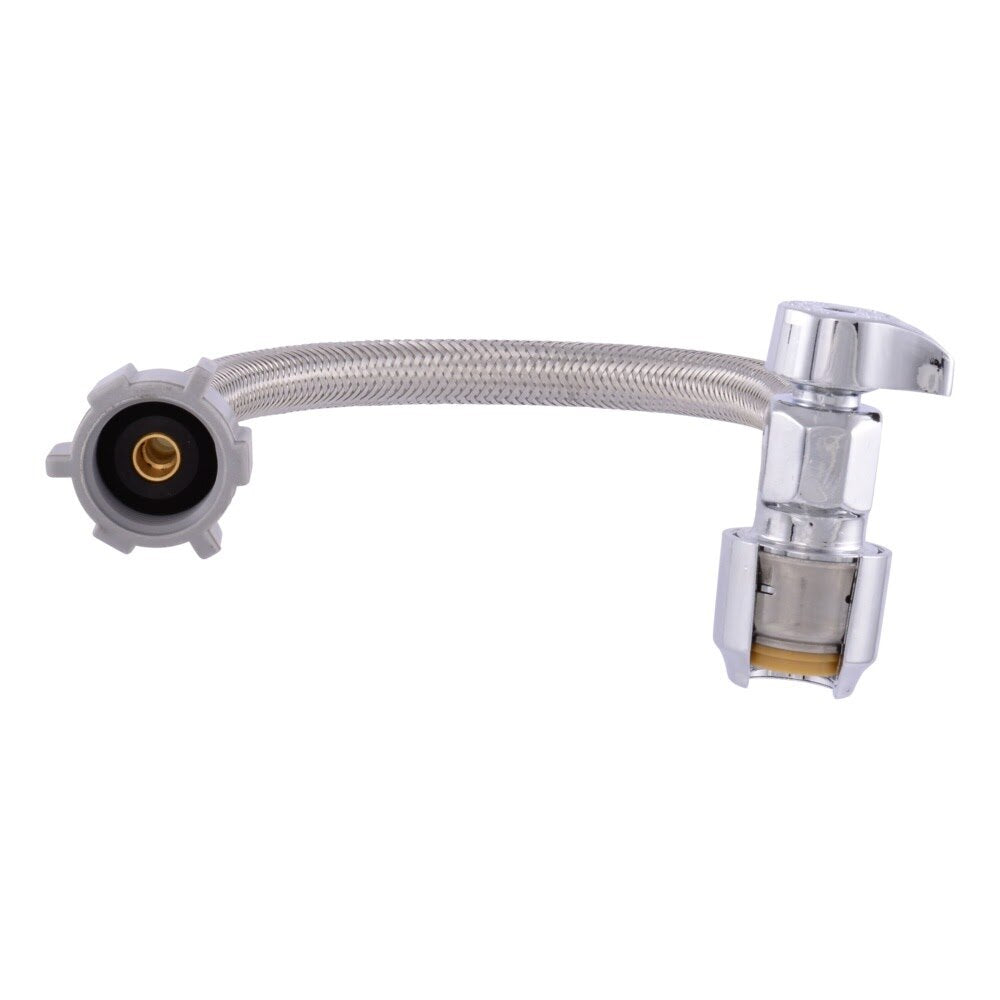 SharkBite UR24656 1/2 in. x 7/8 in. x 12 in. Max Braided Toilet Connector with Angle Stop Valve - 3