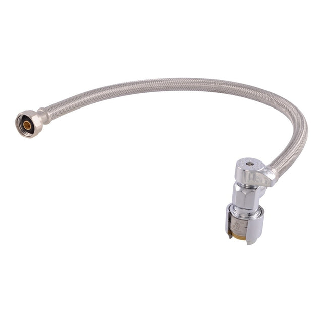 SharkBite UR24657 1/2 in. x 1/2 in. NPSM 20 in. Braided Faucet Connector with Angle Stop