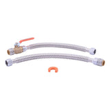 SharkBite UR24680 3/4 in. x 18 in. Stainless Steel Corrugated Water Heater Connection Kit with Ball Valve and Disconnect Clip