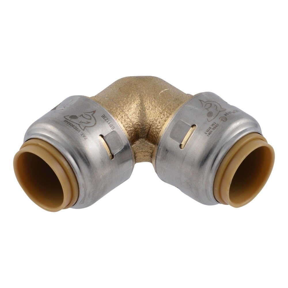 SharkBite UR248A 1/2 in. x 1/2 in. Brass 90 Degree Push-to-Connect Elbow Fitting - 2