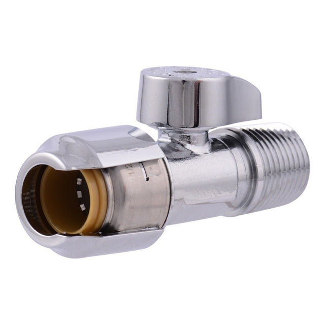 SharkBite UR24947 Half Inch Push to Connect x Half Inch MIP Quarter Turn Straight Stop Valve