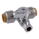 SharkBite UR24984A Max 1/2 in. x 1/2 in. x 3/8 in. Compression Chrome-Plated Brass Service Stop Tee