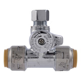 SharkBite UR24984A Max 1/2 in. x 1/2 in. x 3/8 in. Compression Chrome-Plated Brass Service Stop Tee - 2