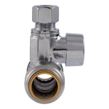 SharkBite UR24984A Max 1/2 in. x 1/2 in. x 3/8 in. Compression Chrome-Plated Brass Service Stop Tee - 3