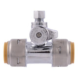 SharkBite UR24985A 3/4 in. Push-to-Connect Service Stop Tee with 1/4 in. OD Compression Outlet - 2