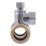SharkBite UR24985A 3/4 in. Push-to-Connect Service Stop Tee with 1/4 in. OD Compression Outlet - 3