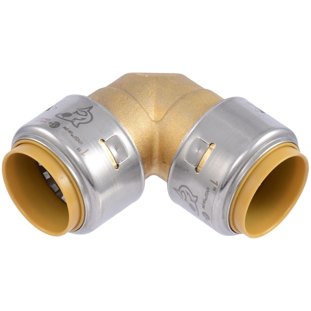 SharkBite UR260A 1 in. x 1 in. Max Push-to-Connect Brass 90 Degree Elbow Fitting
