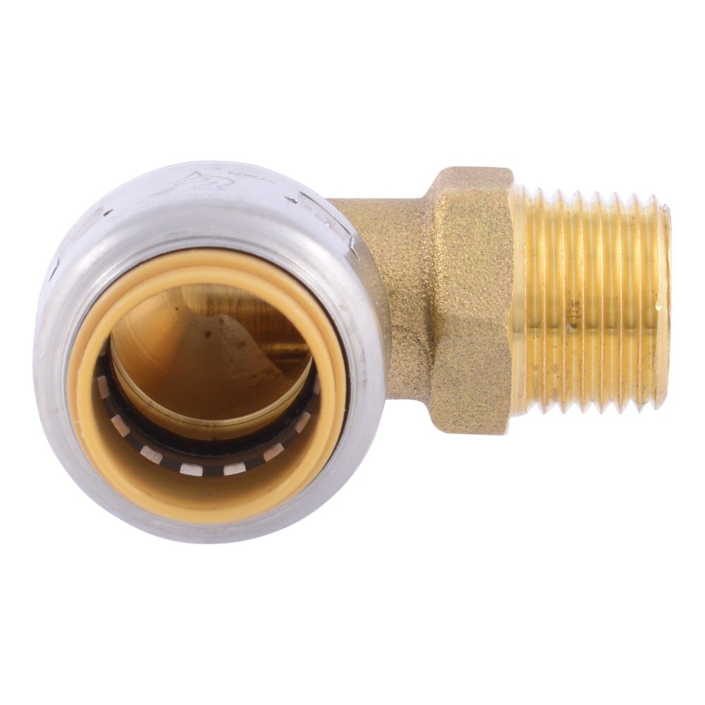 SharkBite UR281A 1/2 in x 3/8 in Max Push to Connect Male NPT Dishwasher Elbow - 3