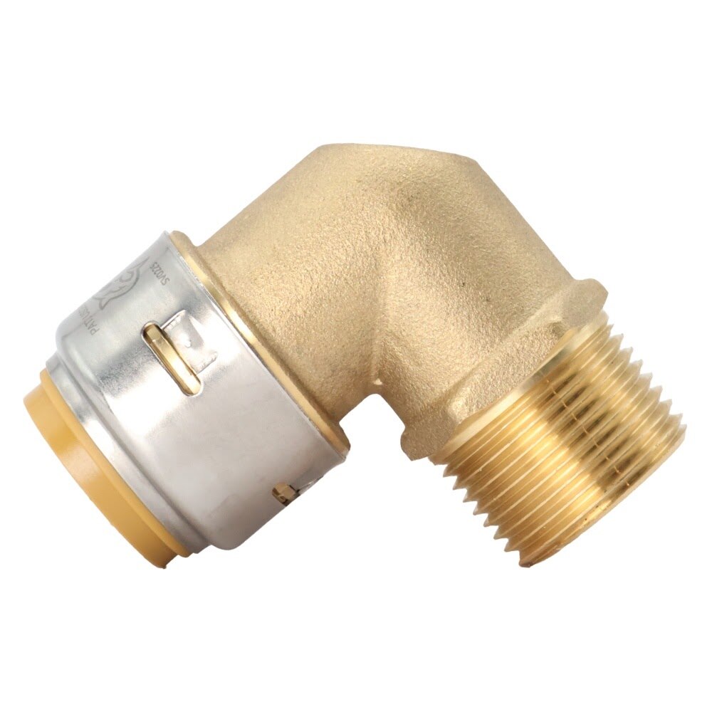 SharkBite UR286A 3/4 in. x 3/4 in. Max Push to Connect Brass Male NPT 90 Degree Adapter Elbow - 3