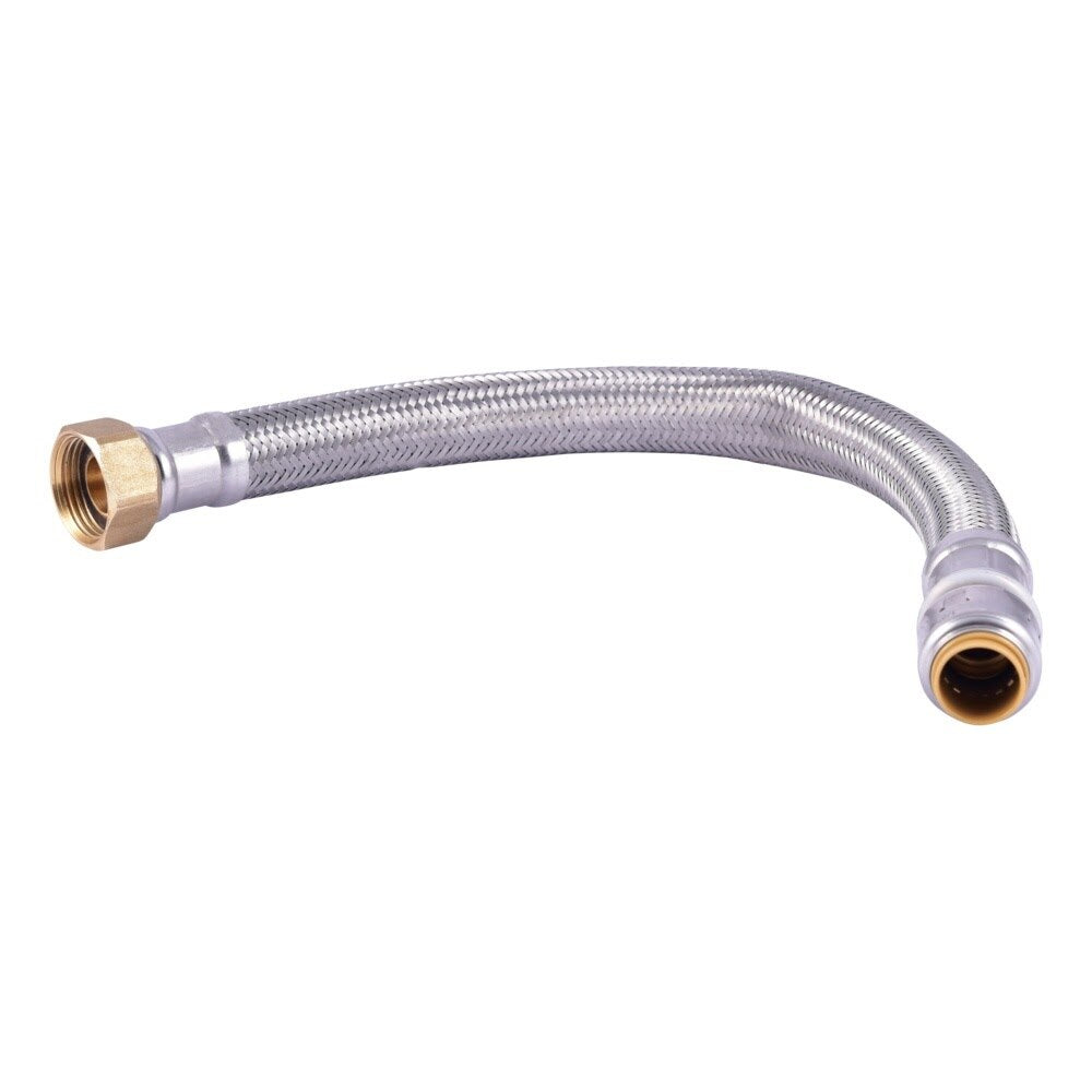 SharkBite UR3068FX15 1/2 in x 3/4 in FIP 15 in Stainless Steel Braided Water Heater Connector