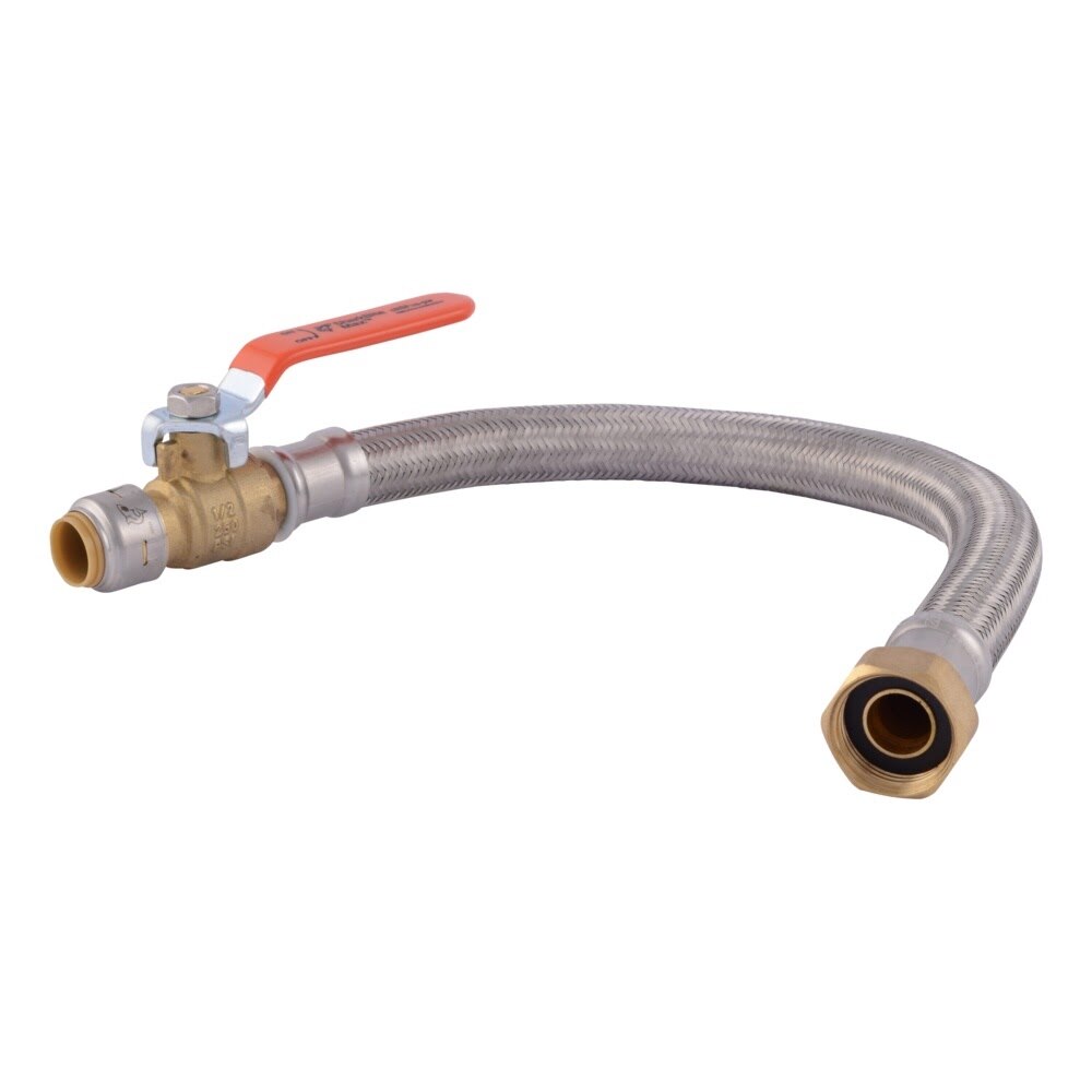 SharkBite UR3068FX18BV 1/2 in. x 3/4 in. FIP 18 in. Braided Water Heater Connector with Ball Valve