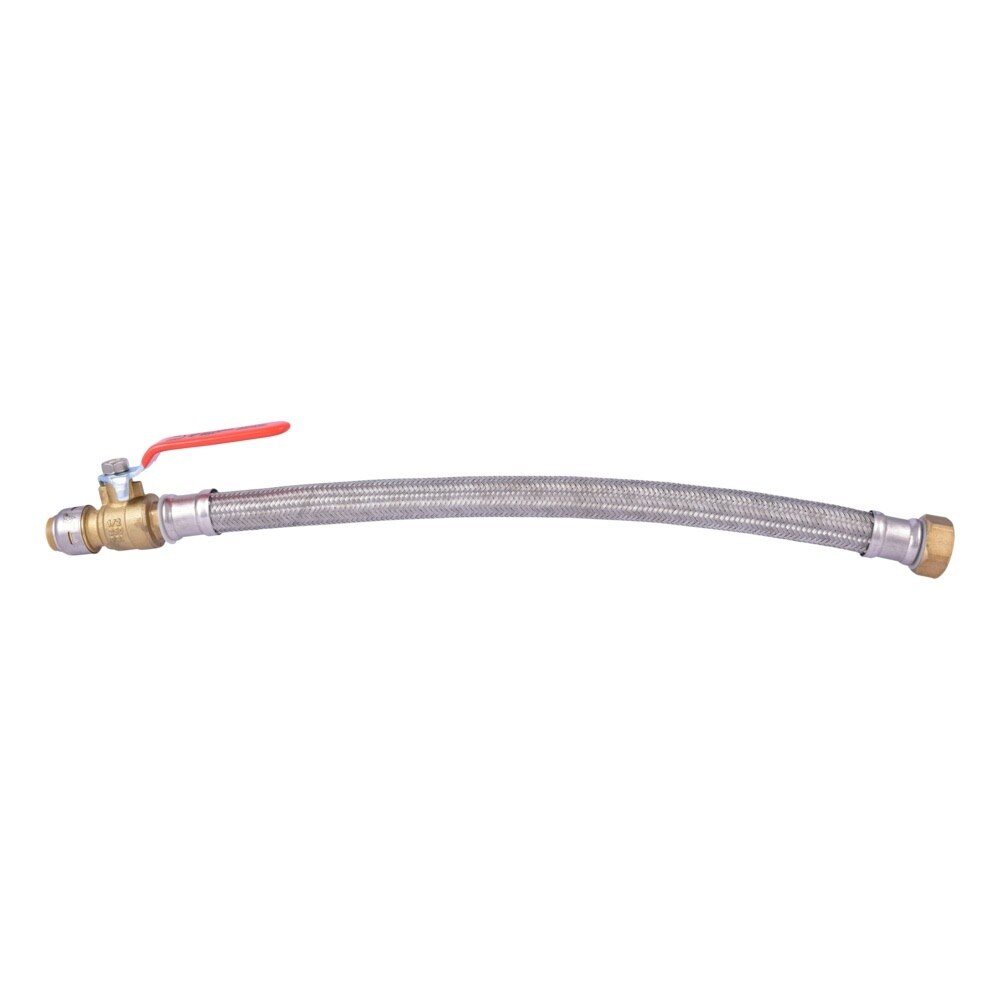 SharkBite UR3068FX18BV 1/2 in. x 3/4 in. FIP 18 in. Braided Water Heater Connector with Ball Valve - 2