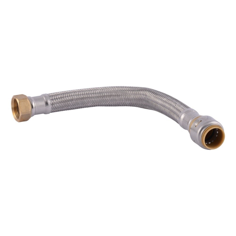 SharkBite UR3088FX12 Max 3/4 in x 3/4 in FIP 12 in Stainless Steel Braided Water Heater Connector