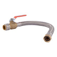 SharkBite UR3088FX18BV 3/4 in Push to Connect x 3/4 in FIP x 18 in Braided Stainless Steel Water Heater Connector with Ball Valve