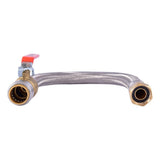 SharkBite UR3088FX18BV 3/4 in Push to Connect x 3/4 in FIP x 18 in Braided Stainless Steel Water Heater Connector with Ball Valve - 3
