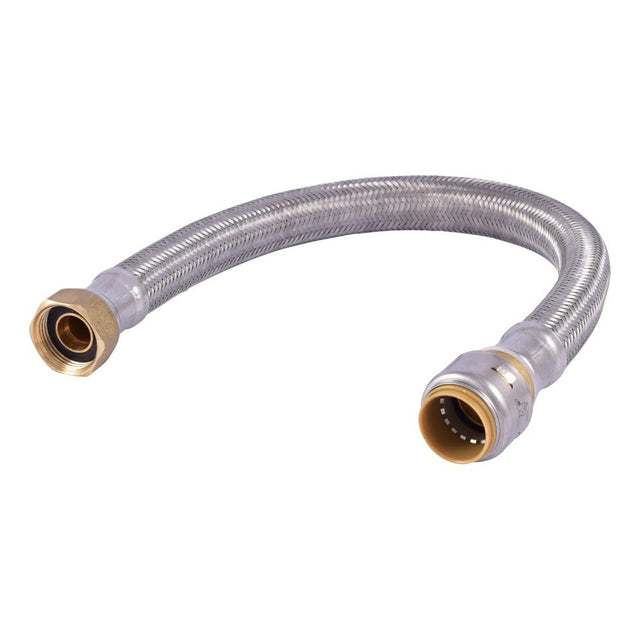 SharkBite UR3088FX18 3/4 in x 3/4 in FIP x 18 in Braided Stainless Steel Water Heater Connector