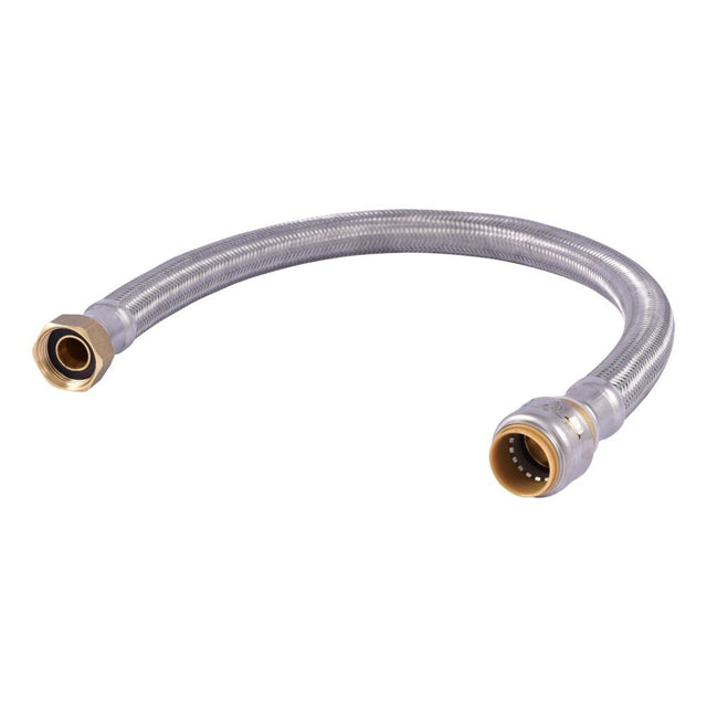 SharkBite UR3088FX24 3/4 in. Push-to-Connect x 3/4 in. FIP x 24 in. Braided Water Heater Connector