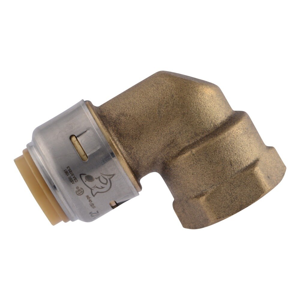 SharkBite UR308A 1/2 in. x 1/2 in. Max Push-to-Connect x FNPT Brass 90 Degree Adapter Elbow - 2