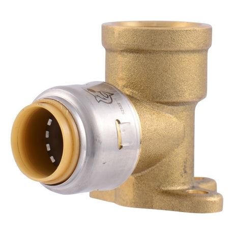SharkBite UR334A 1/2 in. x 1/2 in. Push-to-Connect x FNPT Brass 90 Degree Drop Ear Elbow
