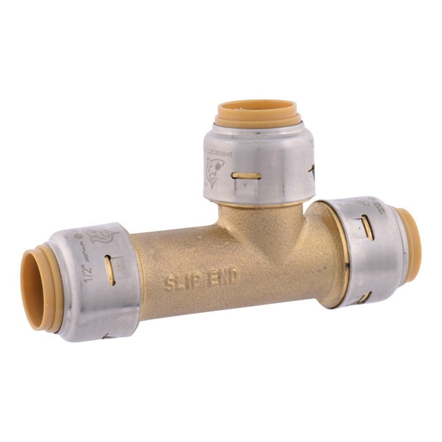 SharkBite UR3362A 1/2 in x 1/2 in x 1/2 in Max Push to Connect Brass Slip Tee Fitting