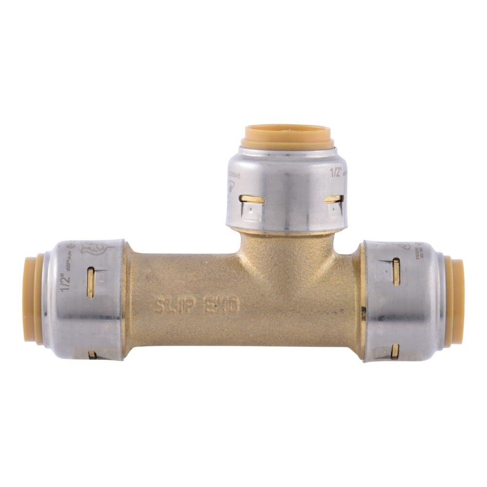 SharkBite UR3362A 1/2 in x 1/2 in x 1/2 in Max Push to Connect Brass Slip Tee Fitting - 2