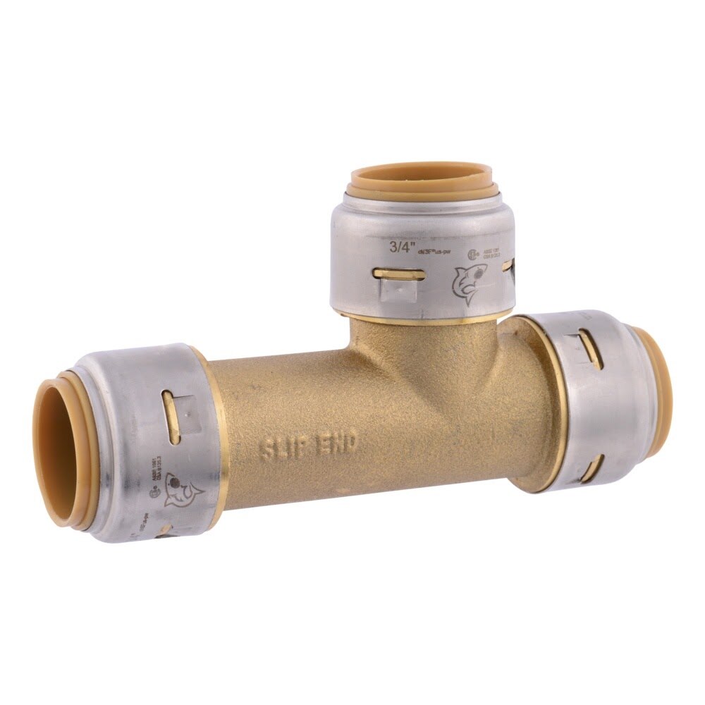SharkBite UR3370A 3/4 in. x 3/4 in. x 3/4 in. Max Push-to-Connect Brass Slip Tee Fitting