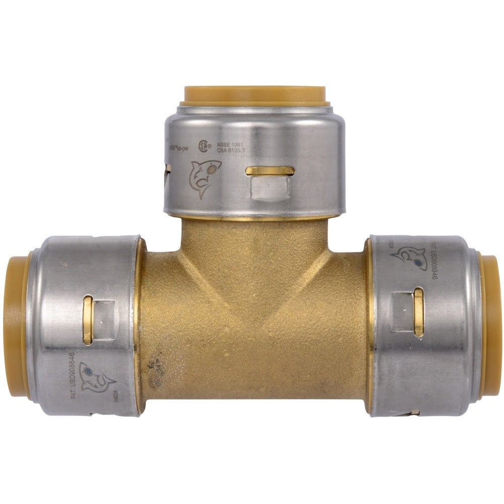 SharkBite UR374A 1 in. x 1 in. x 1 in. Max Push-to-Connect Brass Tee Fitting - 2