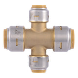 SharkBite UR380A Max 3/4 in x 3/4 in x 1/2 in x 1/2 in Push to Connect Brass Cross Tee Fitting - 2