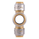 SharkBite UR380A Max 3/4 in x 3/4 in x 1/2 in x 1/2 in Push to Connect Brass Cross Tee Fitting - 3