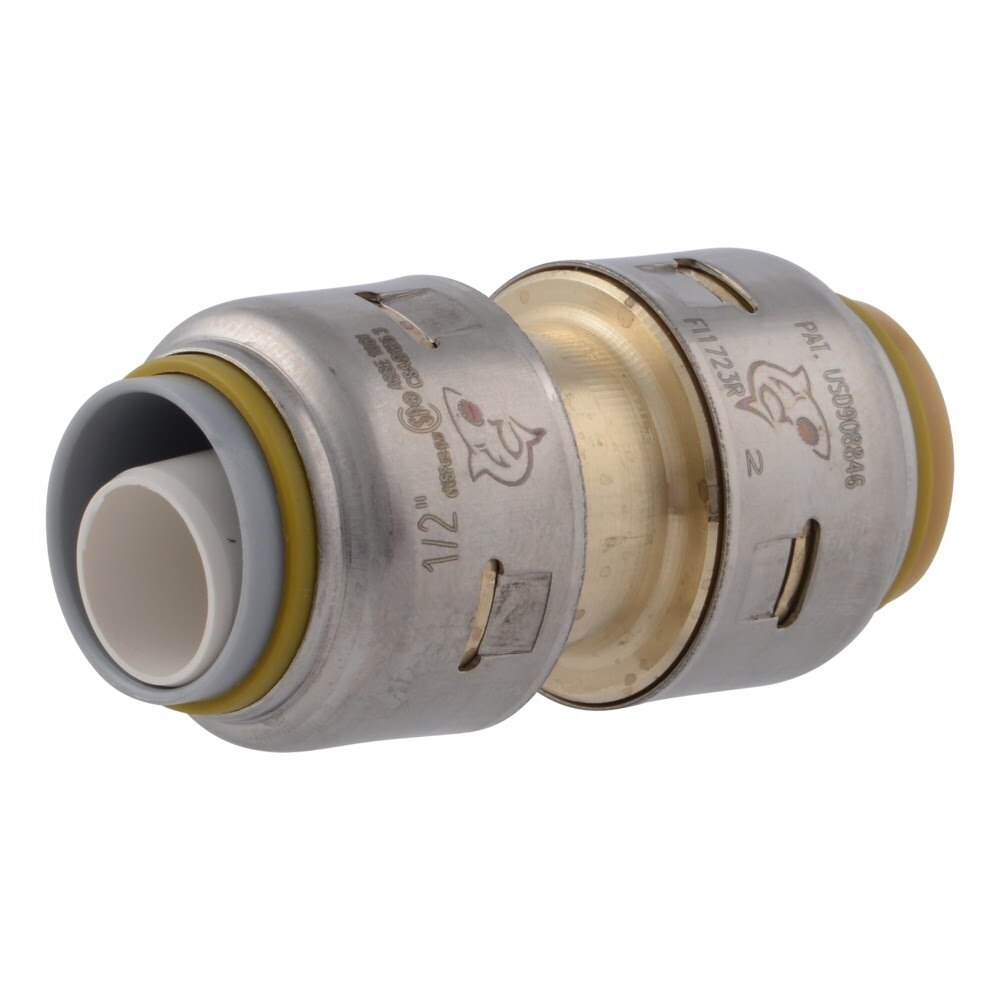 SharkBite UR4008A 1/2 in. PB x 1/2 in. CTS Max Push-to-Connect Brass Transition Coupling Fitting