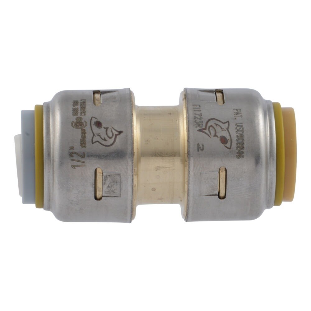 SharkBite UR4008A 1/2 in. PB x 1/2 in. CTS Max Push-to-Connect Brass Transition Coupling Fitting - 2