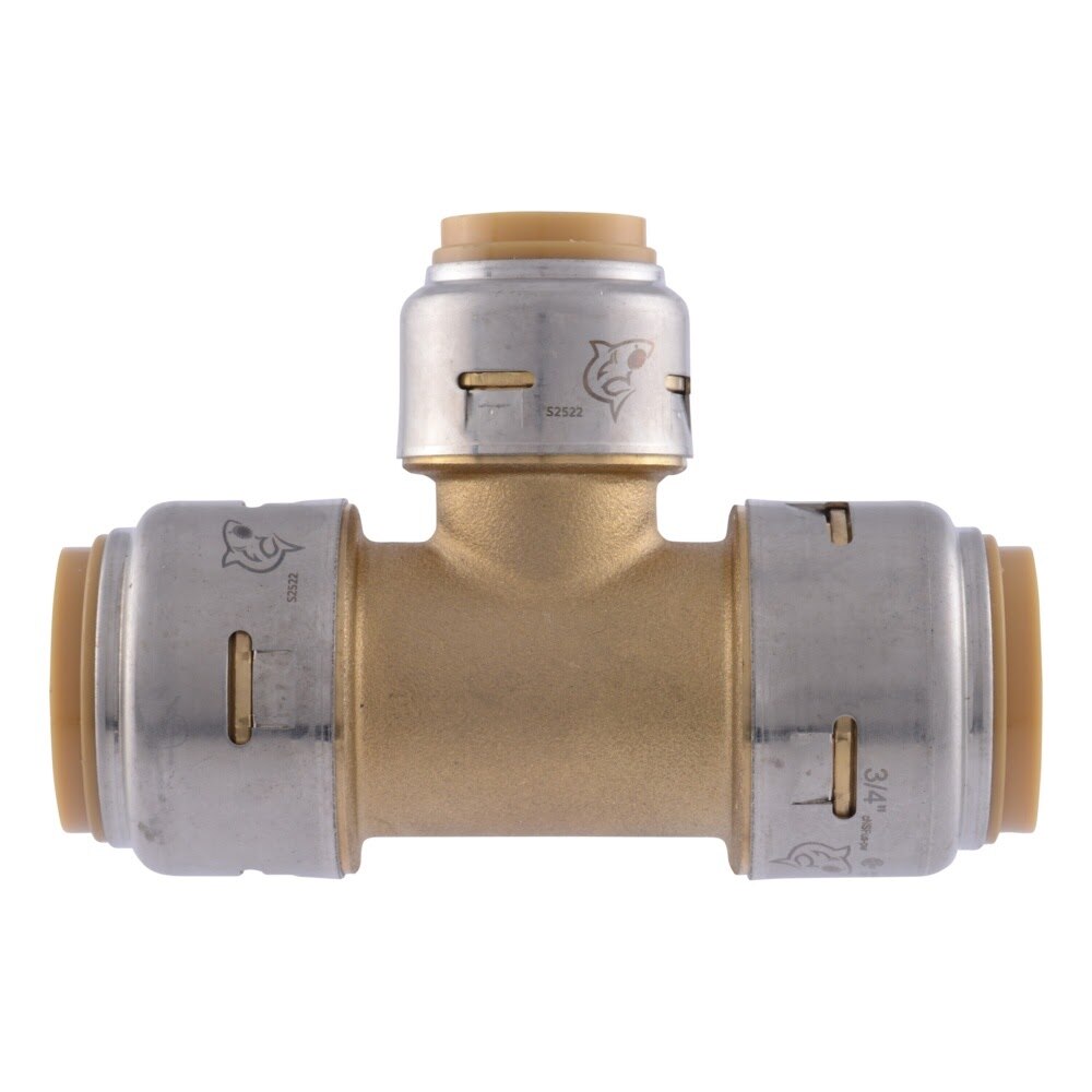 SharkBite UR412A 3/4 in. x 3/4 in. x 1/2 in. Push-to-Connect Brass Reducing Tee - 2