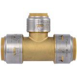 SharkBite UR416A 1 in. x 1 in. x 3/4 in. Max Push to Connect Brass Reducing Tee Fitting - 2