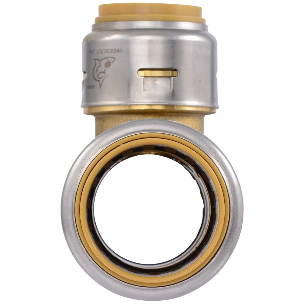 SharkBite UR416A 1 in. x 1 in. x 3/4 in. Max Push to Connect Brass Reducing Tee Fitting - 3