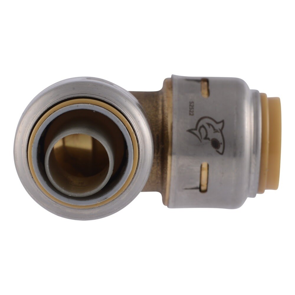 SharkBite UR4248A 1/2 in. PB x 1/2 in. CTS Brass Push to Connect Transition Elbow - 3