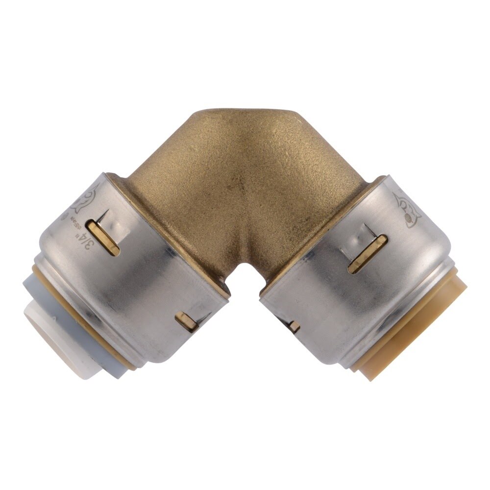 SharkBite UR4256A 3/4 in PB x 3/4 in CTS Max 90 Degree Push to Connect Transition Elbow - 2
