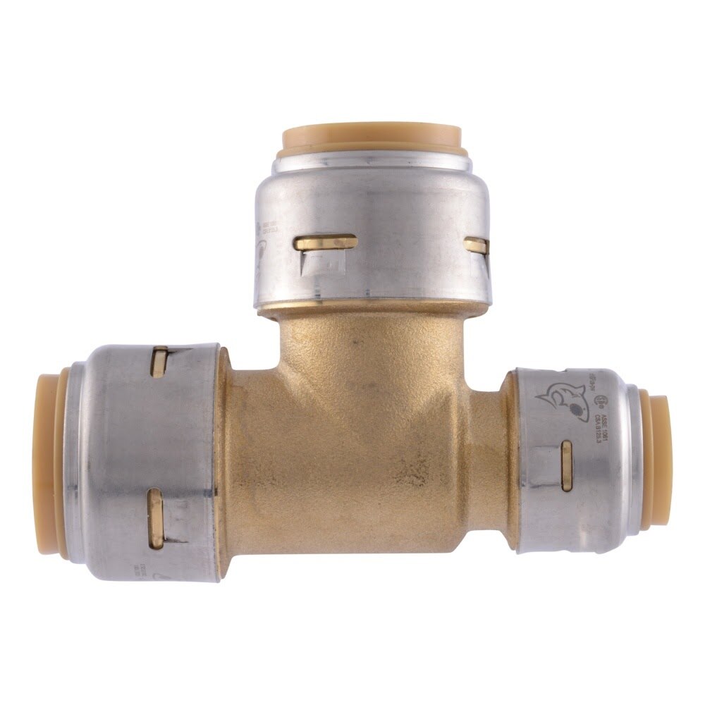 SharkBite UR444A Max 3/4 in. x 1/2 in. x 3/4 in. Push-to-Connect Brass Reducing Tee Fitting - 2