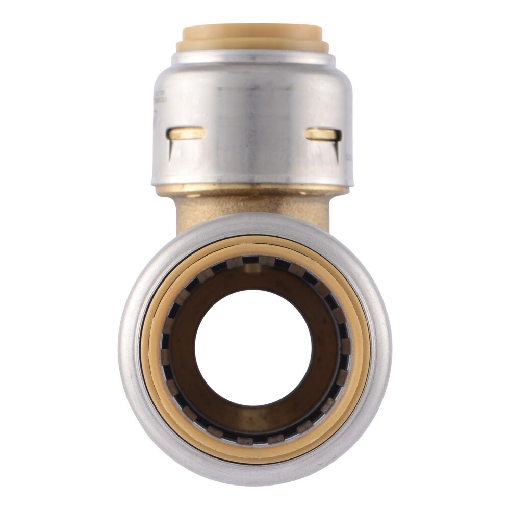 SharkBite UR454A Max 3/4 in. x 1/2 in. x 1/2 in. Push-to-Connect Brass Reducing Tee Fitting - 3