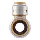 SharkBite UR454A Max 3/4 in. x 1/2 in. x 1/2 in. Push-to-Connect Brass Reducing Tee Fitting - 3
