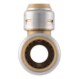 SharkBite UR454A Max 3/4 in. x 1/2 in. x 1/2 in. Push-to-Connect Brass Reducing Tee Fitting - 3