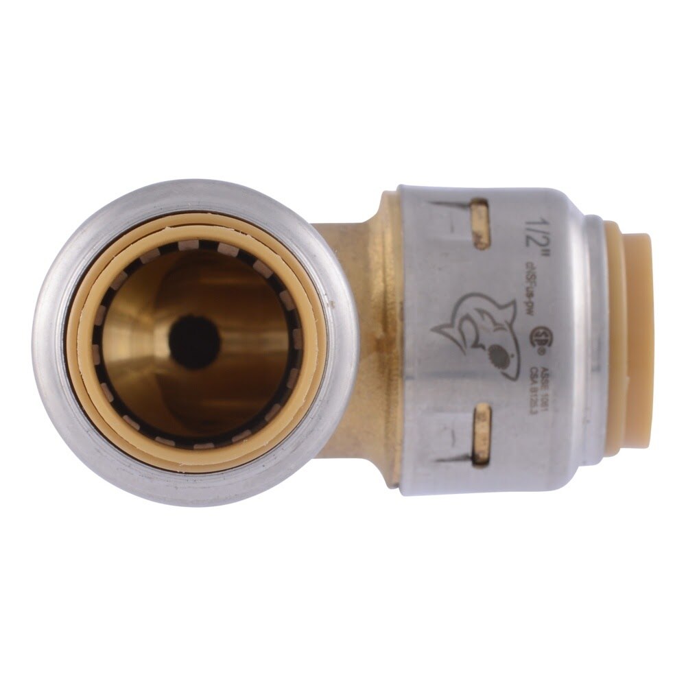 SharkBite UR5248A 1/2 in. x 1/2 in. Max 90 Degree Push to Connect Elbow with 1/8 in. NPSM Drain - 3