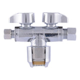 SharkBite URDS123814 1/2 in. Push-to-Connect x 3/8 in. OD x 1/4 in. OD Compression Dual Stop Valve - 2