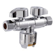 SharkBite URDS123838 1/2 in. Push-to-Connect x 3/8 in. OD Compression x 3/8 in. OD Compression Dual Stop Valve