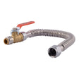 SharkBite URSS3068FX18BV 1/2 in. x 3/4 in. FIP 18 in. Stainless Steel Corrugated Water Heater Connector with Ball Valve