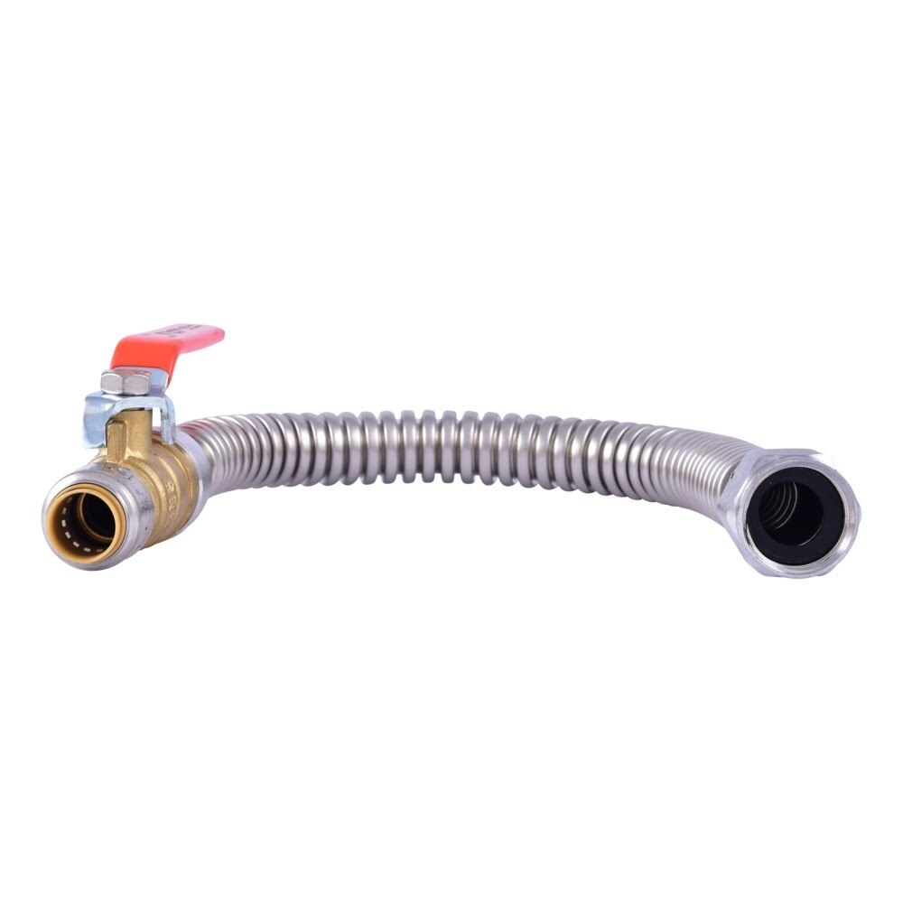 SharkBite URSS3068FX18BV 1/2 in. x 3/4 in. FIP 18 in. Stainless Steel Corrugated Water Heater Connector with Ball Valve - 3