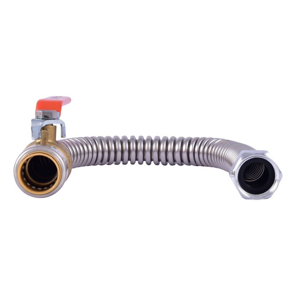 SharkBite URSS3088FX18BV 3/4 in x 3/4 in FIP 18 in Corrugated Water Heater Connector with Ball Valve - 3