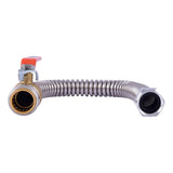 SharkBite URSS3088FX18BV 3/4 in x 3/4 in FIP 18 in Corrugated Water Heater Connector with Ball Valve - 3