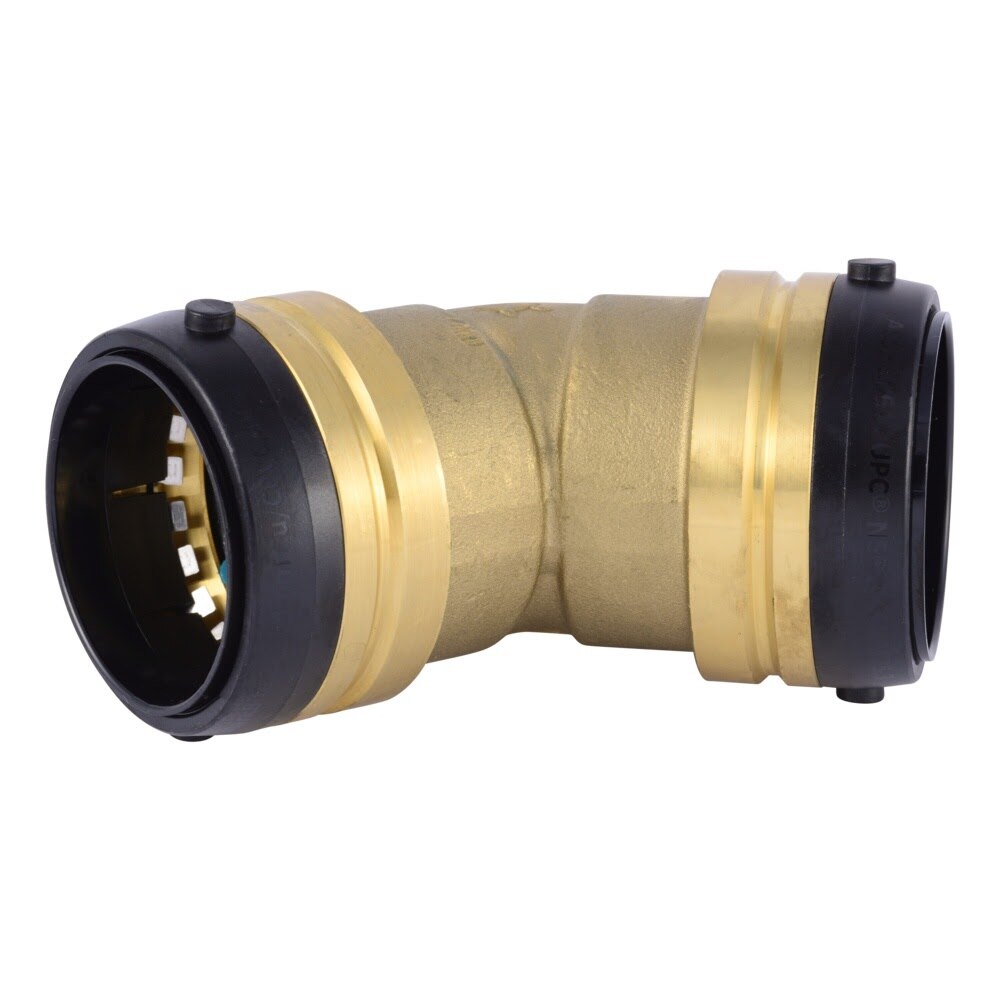 SharkBite UXL0554 2 in. x 2 in. 45 Degree Push to Connect Lead Free Brass Elbow Fitting
