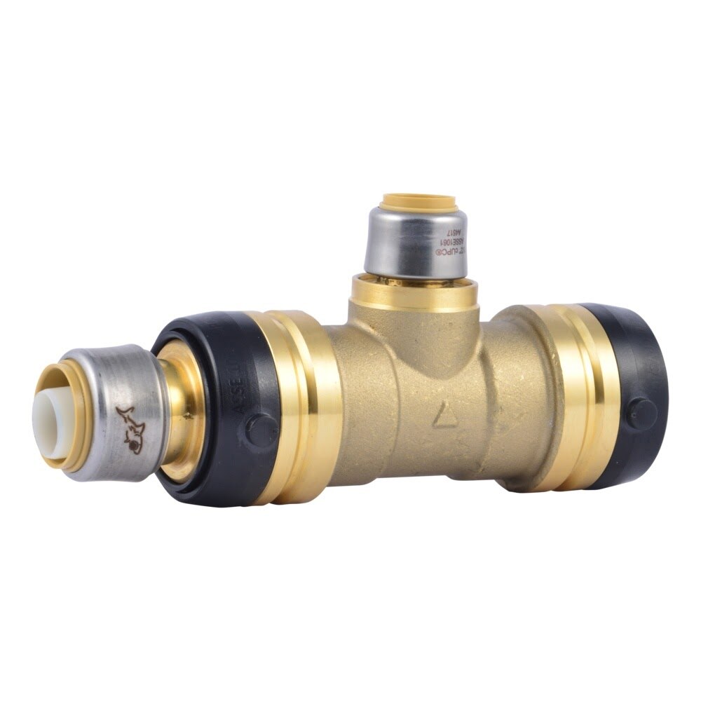 SharkBite UXL08352216 1-1/4 in. x 3/4 in. x 1/2 in. Lead-Free Brass Push-to-Connect Reducing Tee